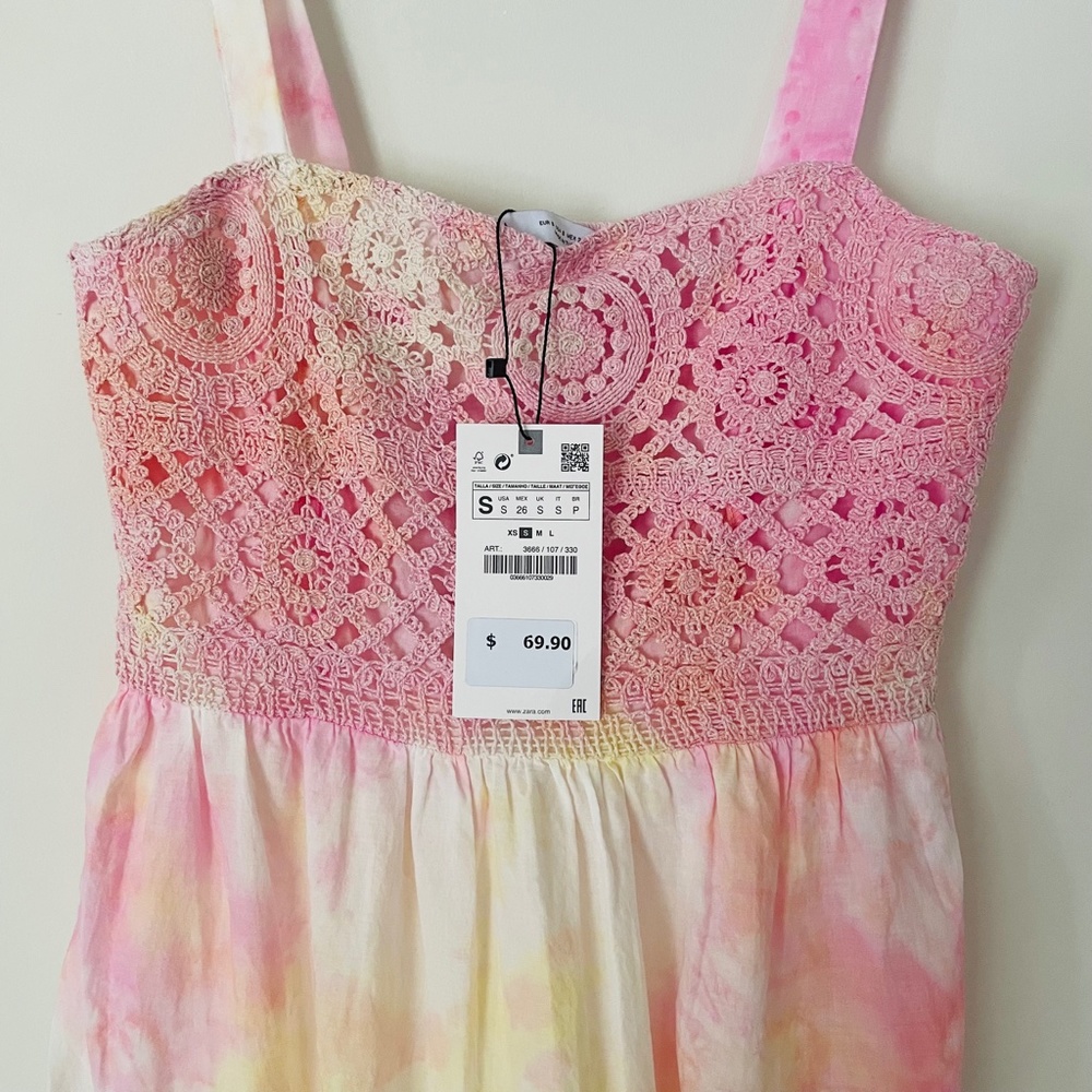 ZARA Crochet Tie-Dye Dress